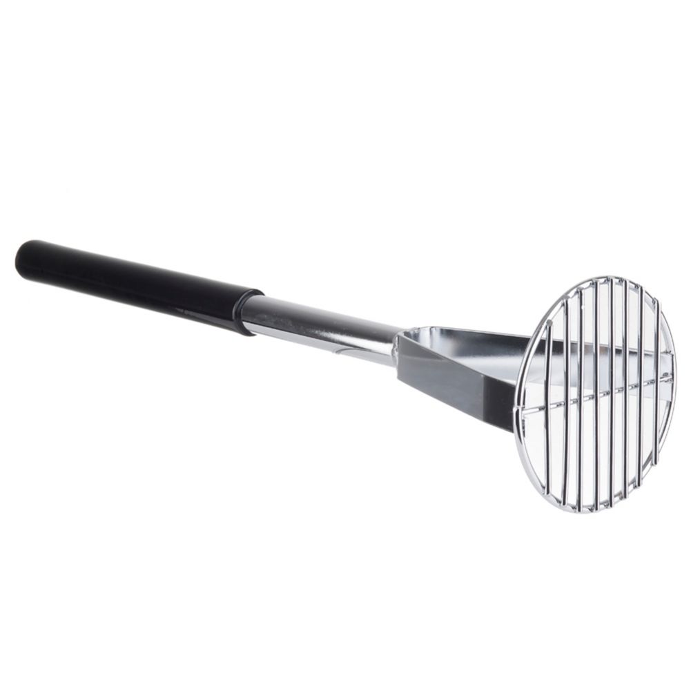 Tablecraft S/S 19" Round Face Masher with Black Textured Handle