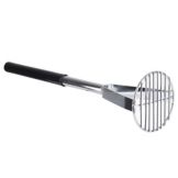 Tablecraft S/S 19" Round Face Masher with Black Textured Handle