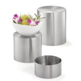 Tablecraft Brushed S/S Round 3-Tier Riser Set