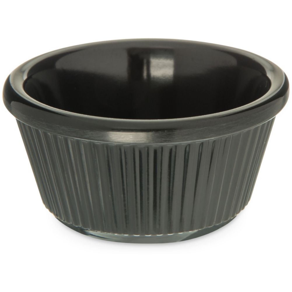 Carlisle&reg; Fluted Melamine Ramekin, Black, 3 oz