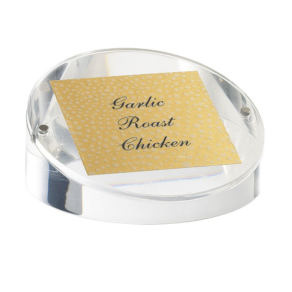 Tablecraft Angled Round Acrylic Magnetic Card / Sign Holder