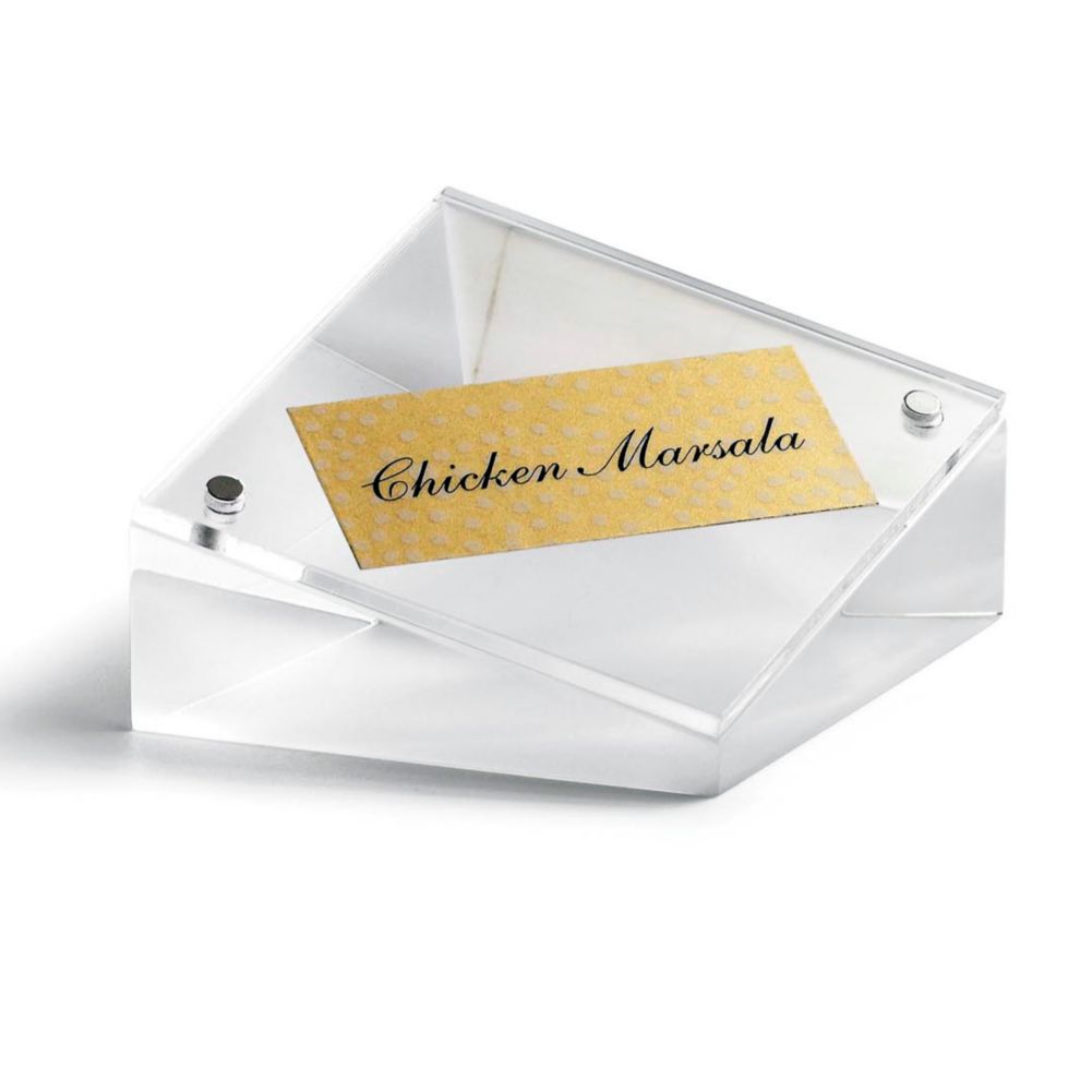 Tablecraft Angled Rectangular Acrylic Magnetic Card / Sign Holder
