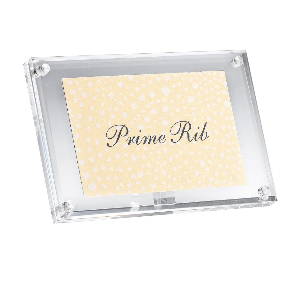 Tablecraft 4" Rectangular Acrylic Magnetic Card / Sign Holder