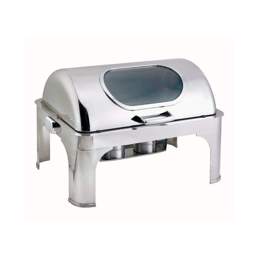 Browne Foodservice Harmony Nautilus Rectangular Chafer w/ Roll Top Lid