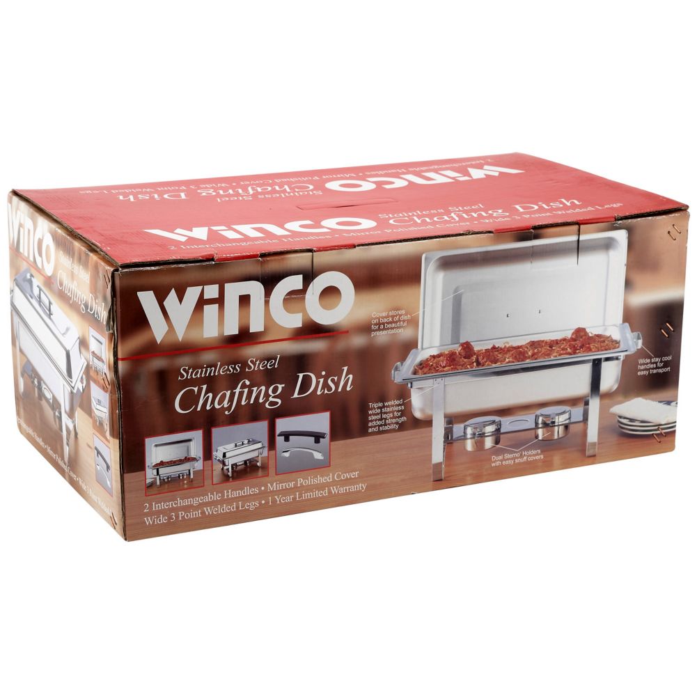 Winco 8 Qt. Oblong Chafer w/ Color Box