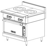Vulcan Hart 36" Gas Range w/ Dual French Tops and Convection Oven