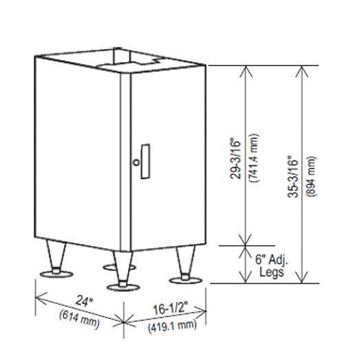Hoshizaki America Equip. Stand for Icemaker / Disp. w/ Locking Doors