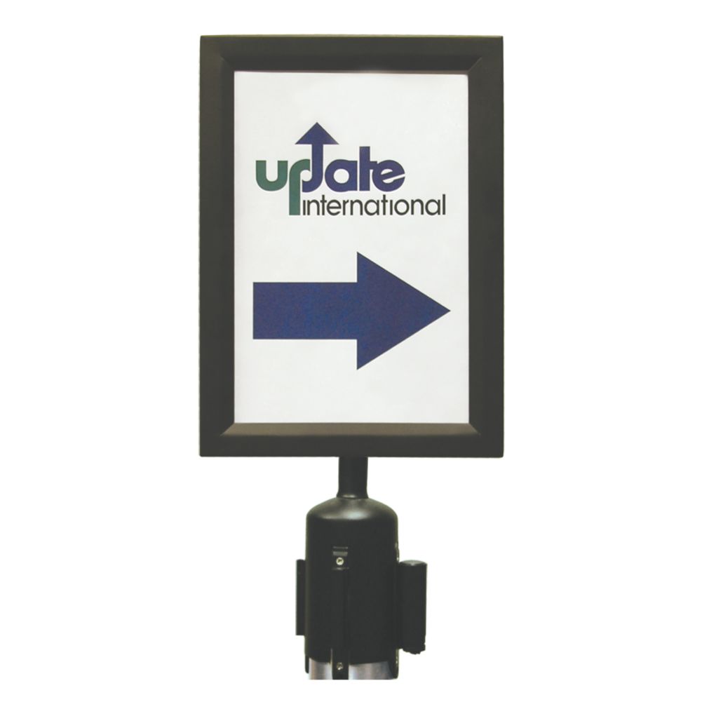 Update International Black Sign Frame for Retractable Stanchion Belt
