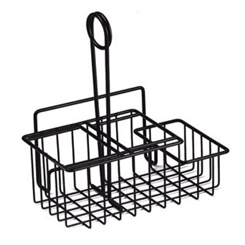 Clipper Mill Black 3-Compartment Wire Table Caddie