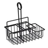 Clipper Mill Black 3-Compartment Wire Table Caddie