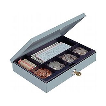 Low Profile Cash Box w/ Keyed Lock, 11-1/4"x7-1/2"x2"
