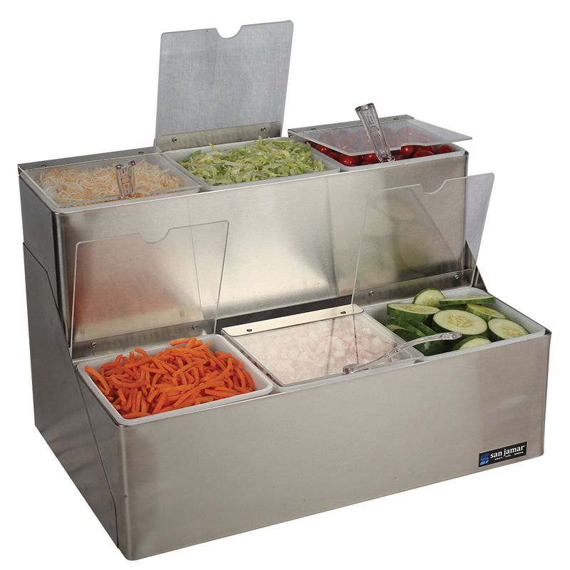 San Jamar&reg; EZ-Chill&reg; Step Tray with Notched Lids