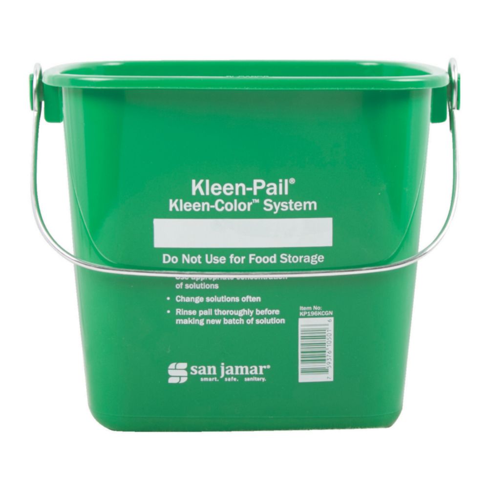 San Jamar&reg; Green 6-Quart Kleen-Pail&reg;