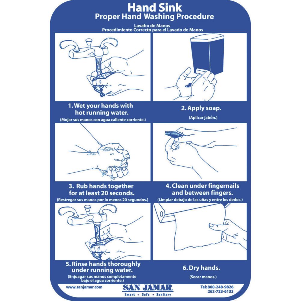 San Jamar&reg; Hand Washing Station Smart Chart