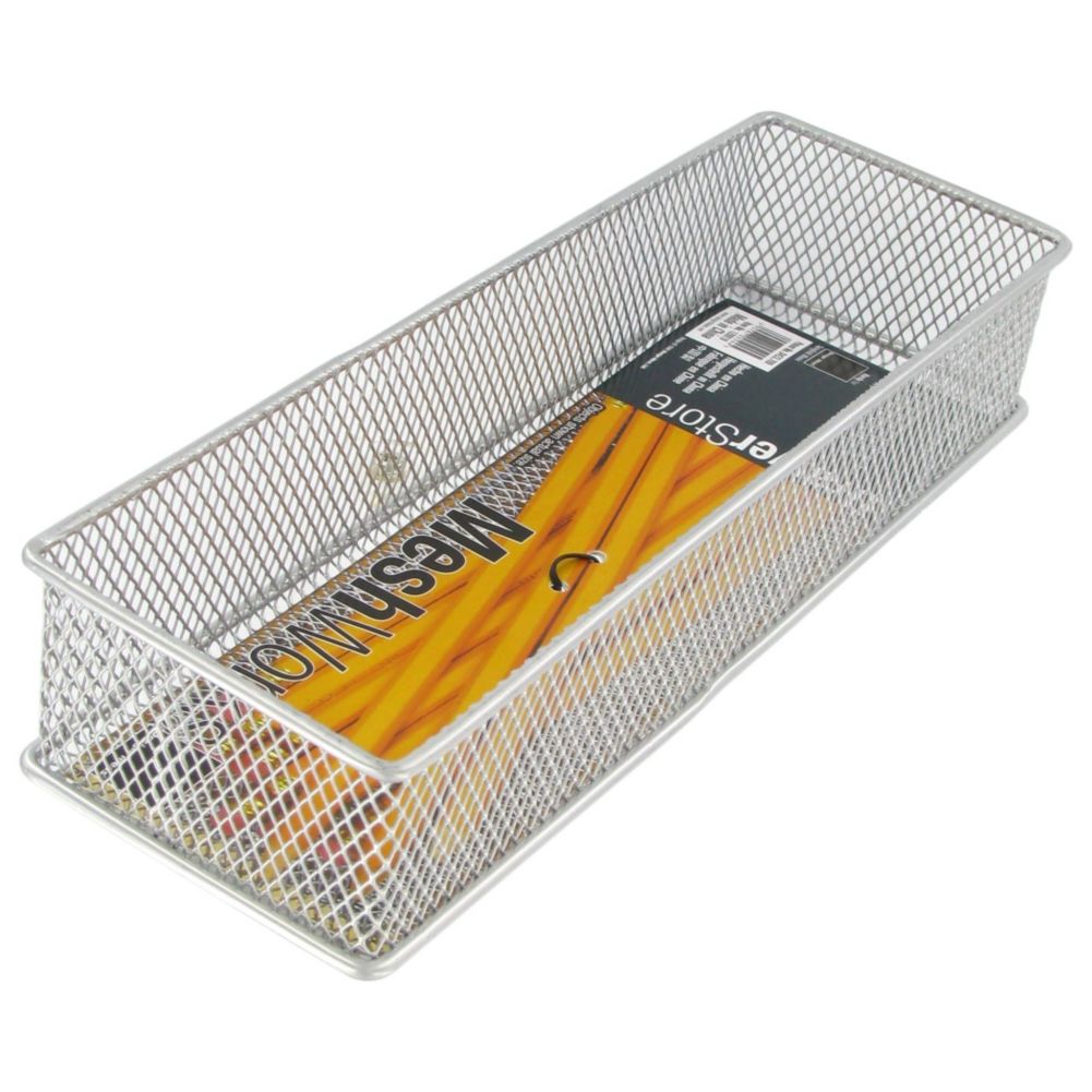 Design Ideas DrawerStore&trade; 3"x9" Silver Mesh Basket