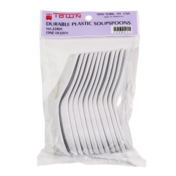 Town Food Service 1 Oz. White Melamine Soup Spoon