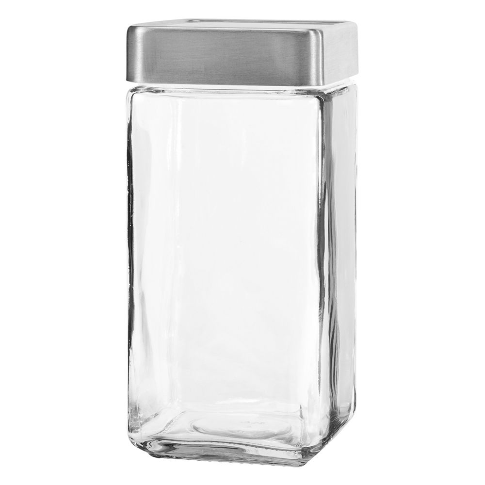 Anchor Stackable 2 Qt Jar w/ Brushed Aluminum Lid