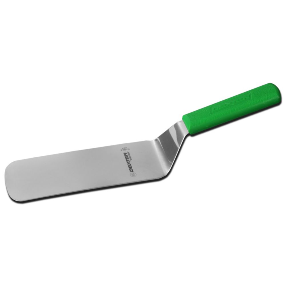 Dexter Russell Sani-Safe&reg; Green Handle 8 x 3 Cake Turner Clam-Pak