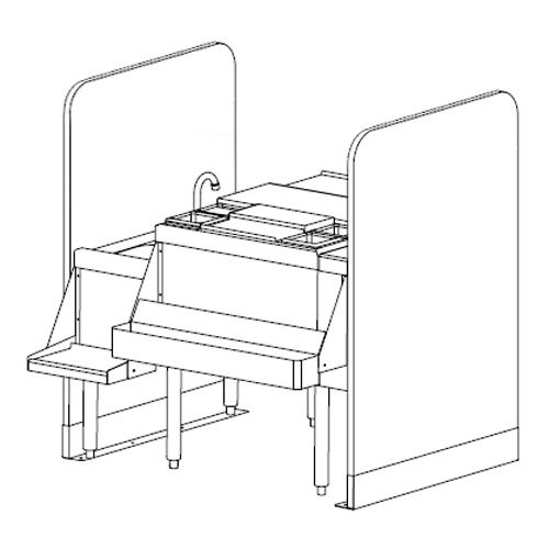 Perlick&reg; 42 X 32 Pass-Thru Cocktail Station with Dual Sinks