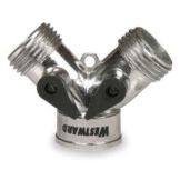 Westward Two-Way Hose Adapter, Shut-Off Valves, f/ Cold Water