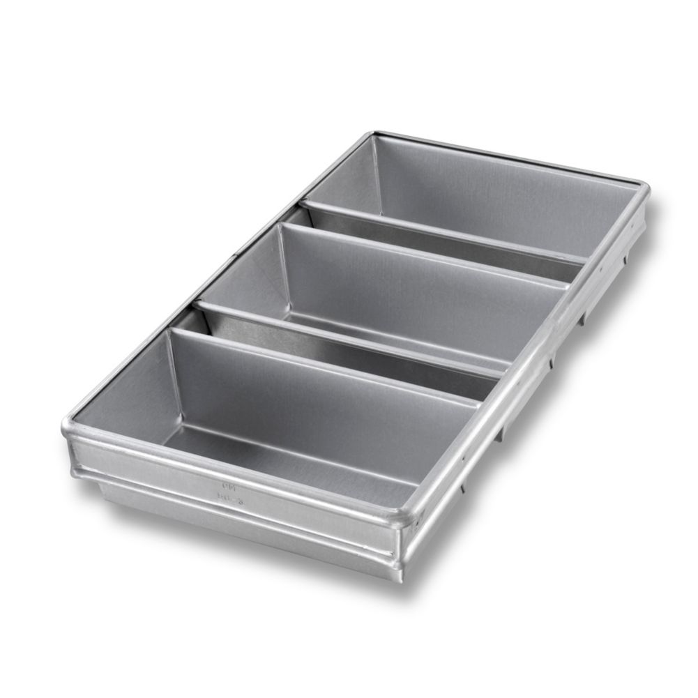 Chicago Metallic Bakeware Glazed Aluminized Steel 3-Strap Loaf Pan Set