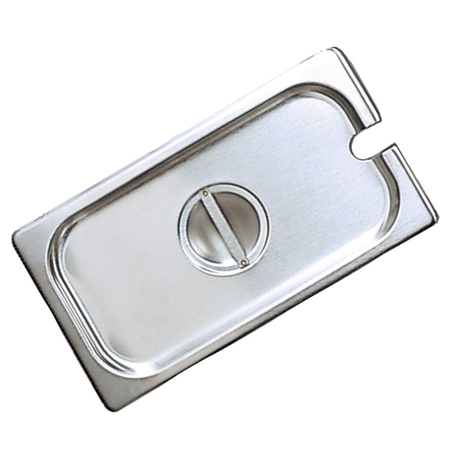 Adcraft&reg; Third Size Stainless Steel Steam Table Slotted Pan Cover