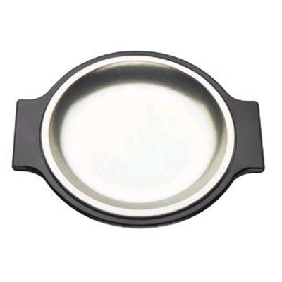 Tomlinson 7&frac12;" Black Round Deep Dish Sizzle Platter Holder