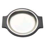 Tomlinson 7&frac12;" Black Round Deep Dish Sizzle Platter Holder