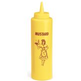 Tablecraft Yellow 12 Oz Nostalgia Mustard Squeeze Dispenser