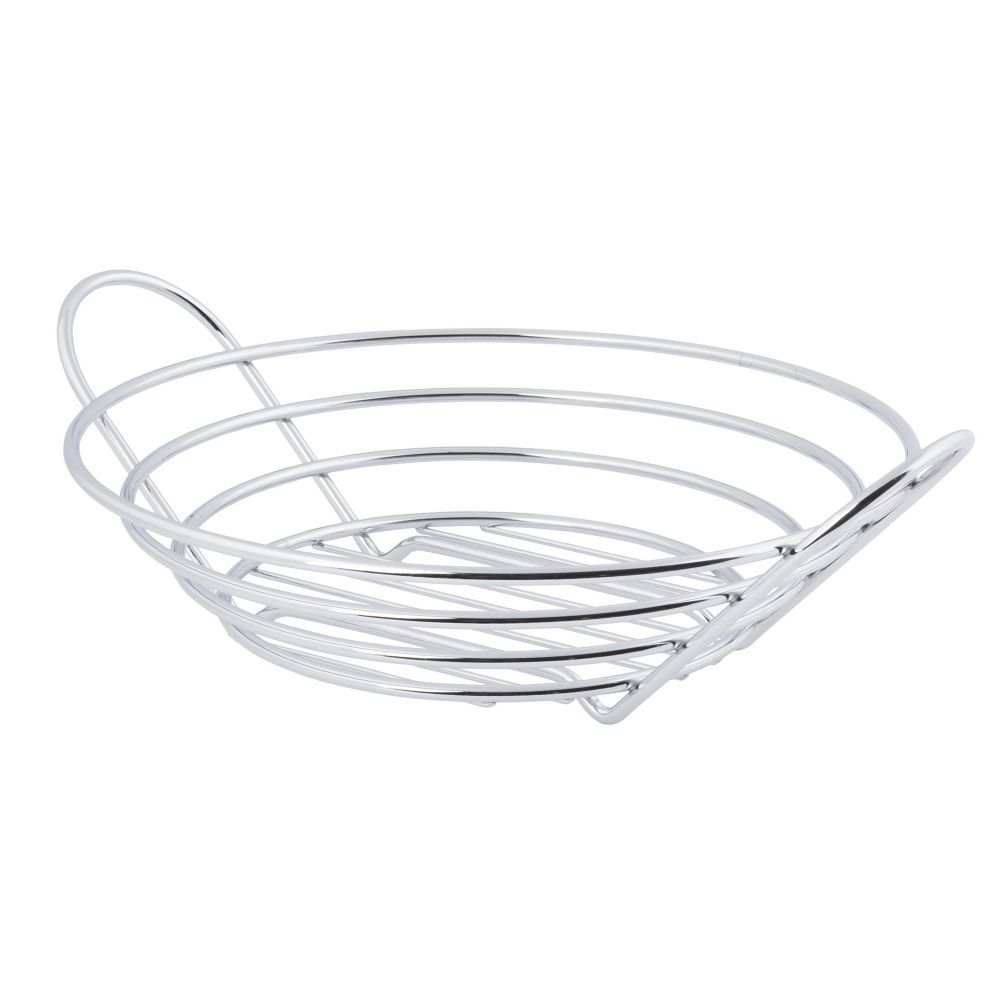 Tablecraft 12" Round Chrome Plated Display Basket