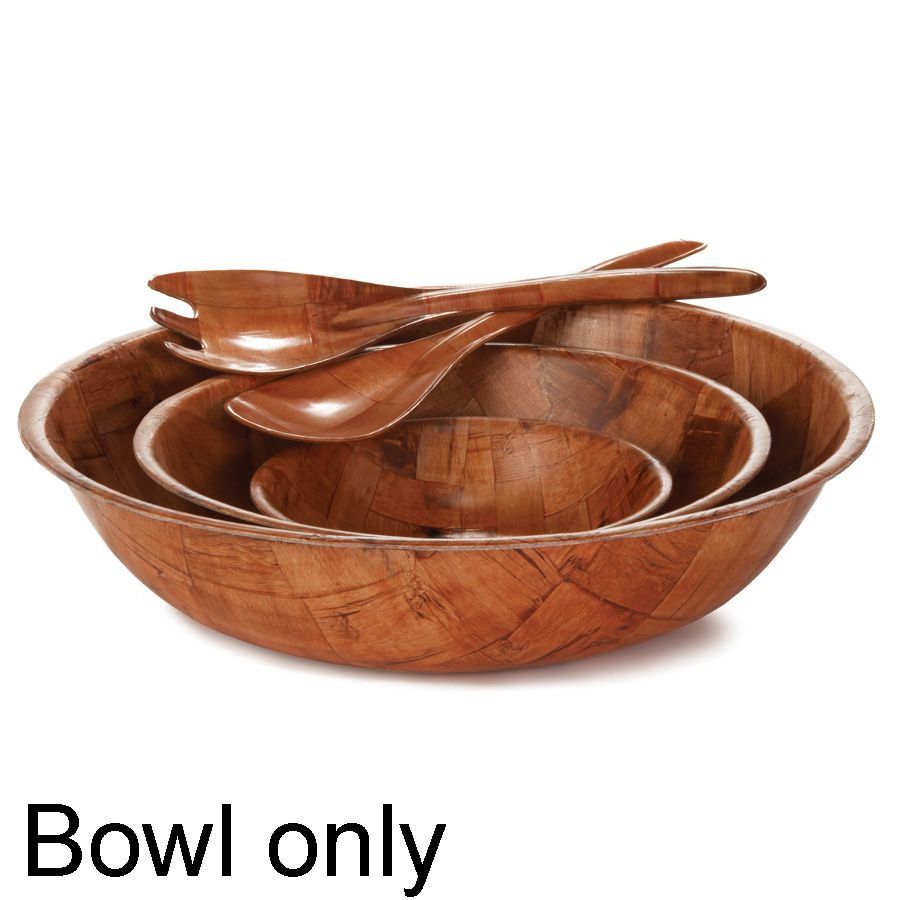 Tablecraft 12" Mahogany Round Woven Wood Bowl