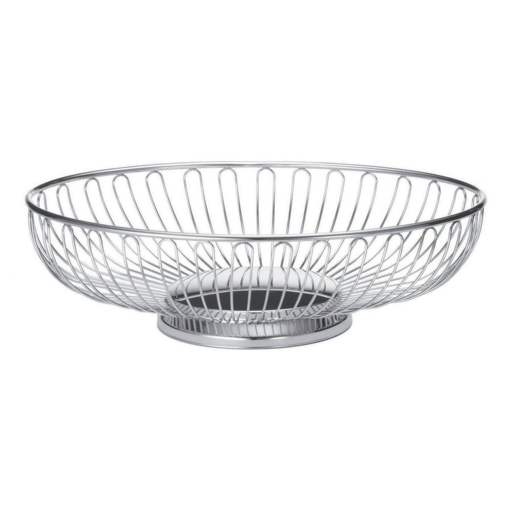 Tablecraft Chalet Chrome Plated 8-1/4" x 6-1/4" Oval Basket