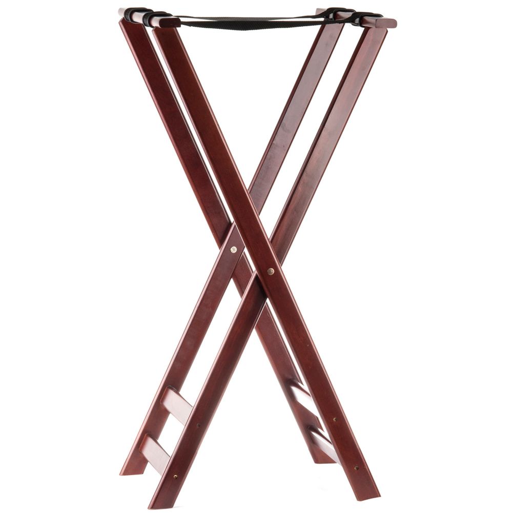 Tablecraft 38" Tall Mahogany Finish Teak Wood Tray Stand