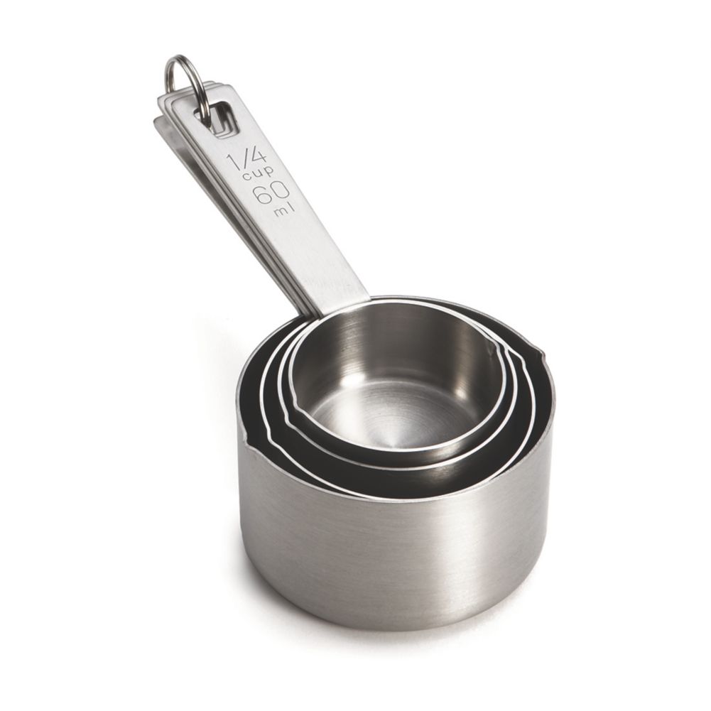 Tablecraft 4-Piece Heavyweight S/S Measuring Cup Set with Ring
