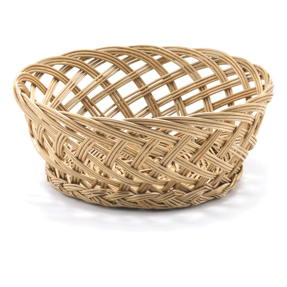 Tablecraft 9" x 3.5" Woven Wicker Rectangular Serving Basket