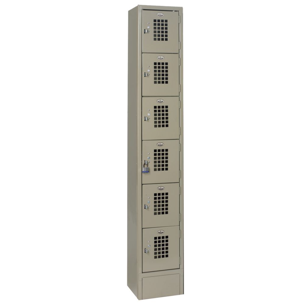Win Holt Equipment 6-Compartment Locker, Beige, 12" Deep