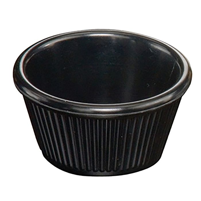 American Metalcraft Fluted-Sided Black 2 Oz Melamine Ramekin
