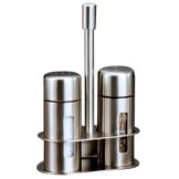 American Metalcraft Round S/S Salt And Pepper Shaker Set w/ Base