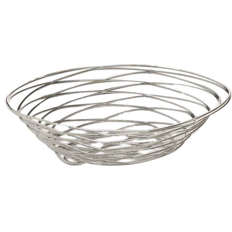 American Metalcraft 9 x 6" Oval Chrome Wire Birdnest Basket