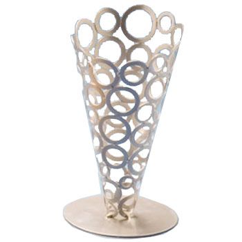 American Metalcraft Silver 4-3/4" Round Metal Go-Go Basket