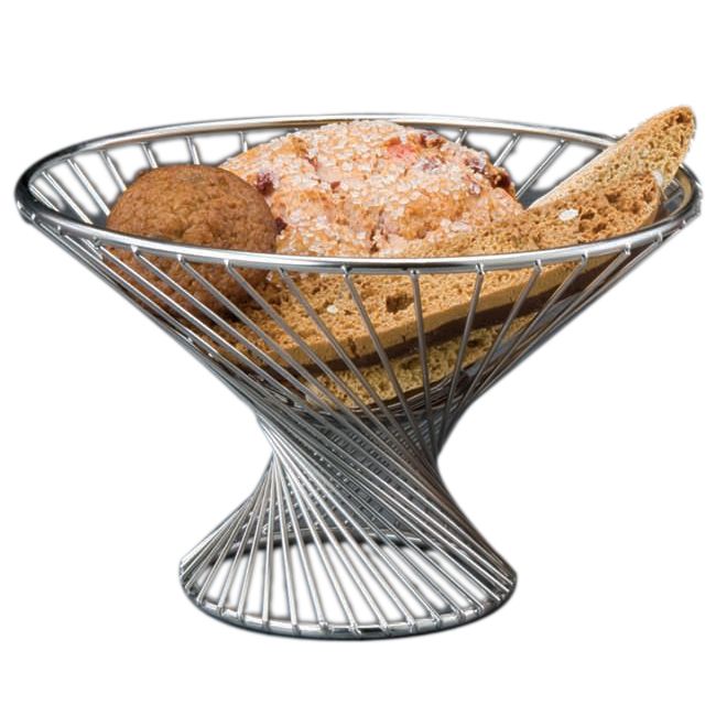 American Metalcraft Round S/S 8 x 5" Whirly Pedestal Basket