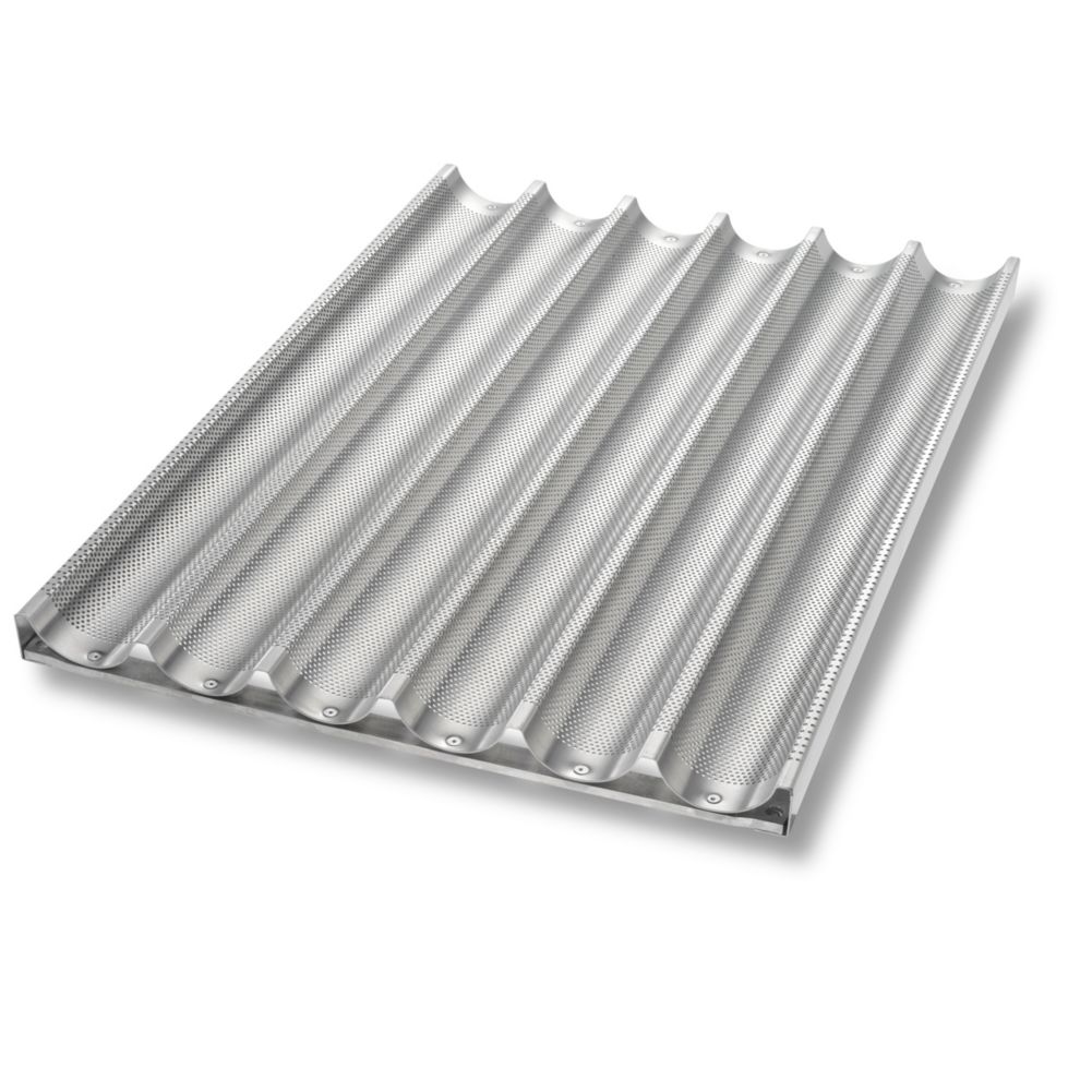 Chicago Metallic Uni-Lock&trade; Perf. Aluminum 6-Mold Baguette Pan