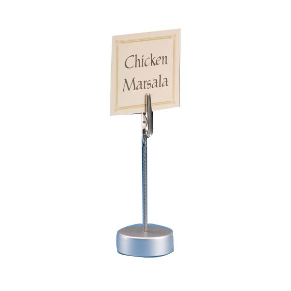 American Metalcraft Alligator Clip Card Holder w/ Round Aluminum Base