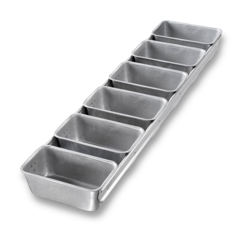 Chicago Metallic Bakeware Glazed Steel 6-Strap Petit Bread Pan Set