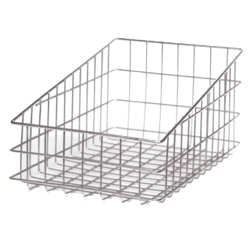 Win Holt&reg; Nickel Chrome Wire Slant Top Bagel / Bun Basket