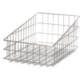 Win Holt&reg; Nickel Chrome Wire Slant Top Bagel / Bun Basket