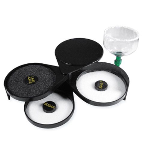 Black 3-Tier Salt & Sugar Glass Rimmer