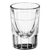 Libbey Lined Fluted 2 oz Whiskey Glass with 1 Oz. Cap Line