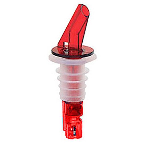 Econo 1 oz Pourer W/Red Base /No Collar & Red Nozzle