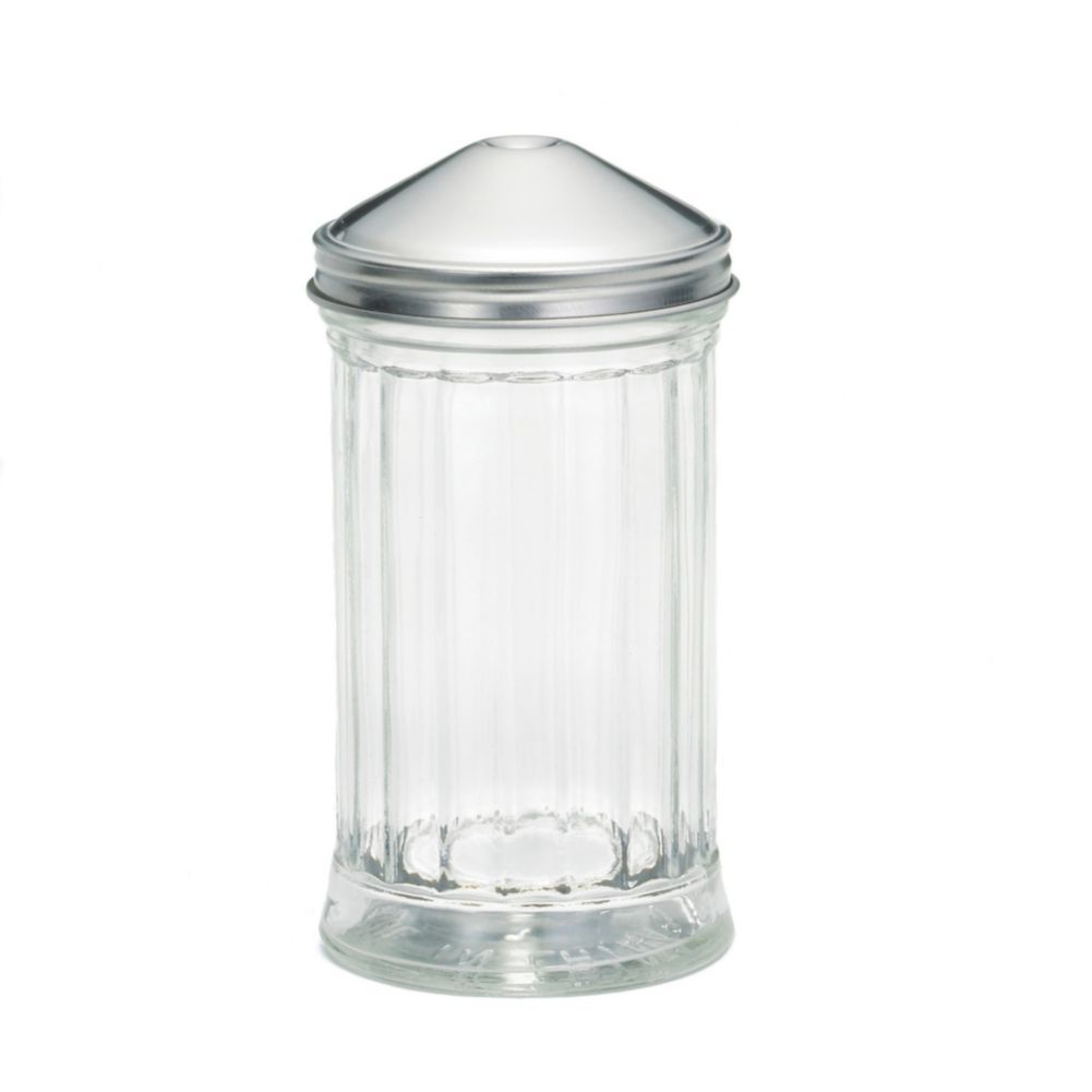 Tablecraft 12 Oz Fluted Glass Pourer with S/S Center Pour Top